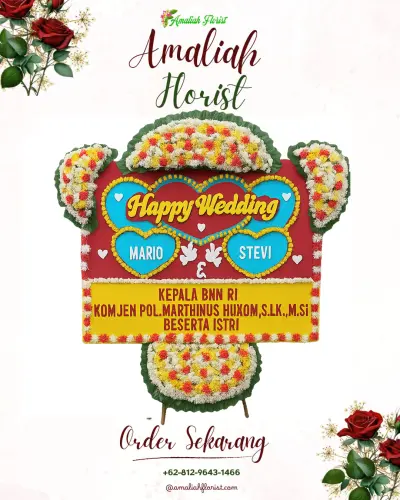 Karangan Papan Bunga Pernikahan di Pakisaji